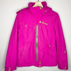 MARMOT Women's Membrain Hooded Pink Ski Parka Sm